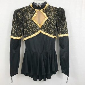 Figure 8 Fashion Black and Gold Leotard EUC